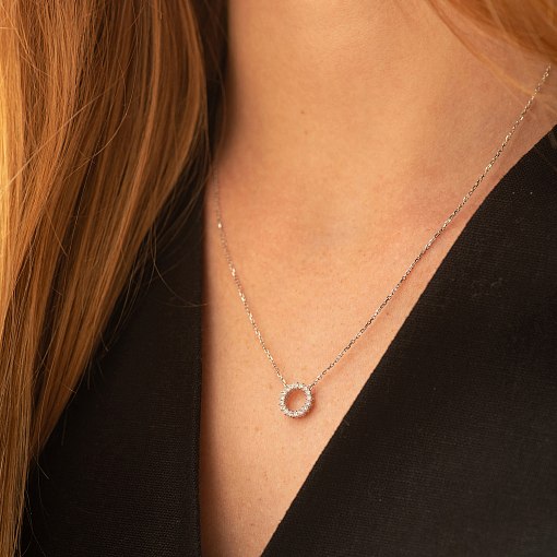Кольє з діамантами (біле золото) 742671121 2