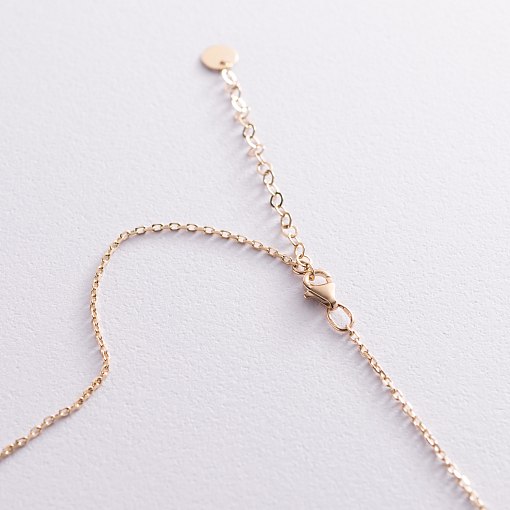 Колье "Монетка" в желтом золоте (возможна гравировка) кол02041 5