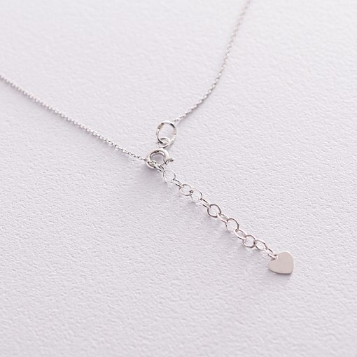 Двойное колье "Звезда и луна" в белом золоте кол01872 3