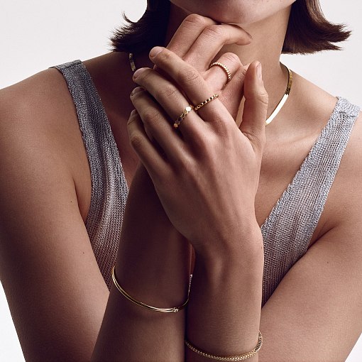 Золота Каблучка в стилі мінімалізм к05332 15