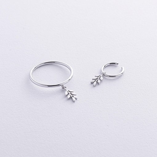 Каффа "Веточка" в белом золоте с08047 7