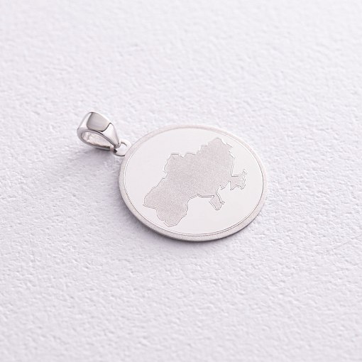 Кулон "Карта Украины" в белом золоте п03770 2