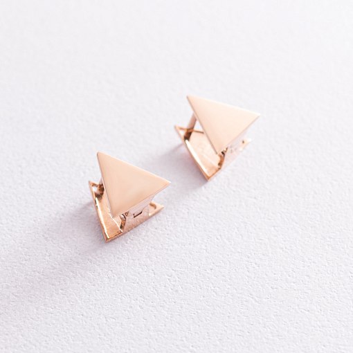 Серьги "Треугольники" (красное золото) с07737 5
