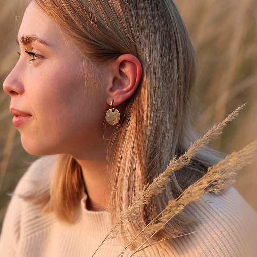 Золотые серьги Большие монетки с06498 3