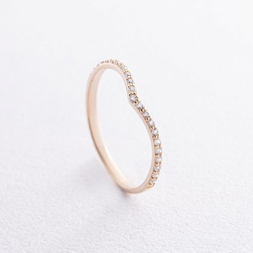 Кольцо "Особенное" с фианитами (желтое золото) к07467 5