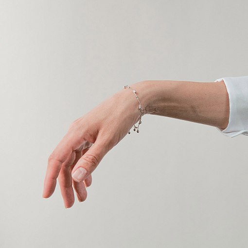 Браслет "Шарики" в белом золоте б05592 4