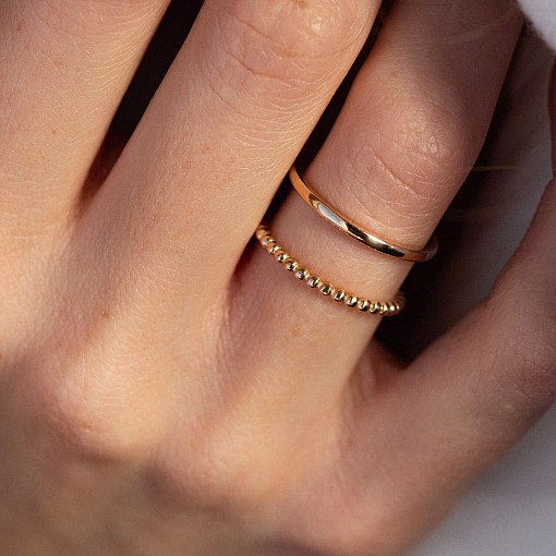 Подвійна каблучка з кульками (червоне золото) к07179 4