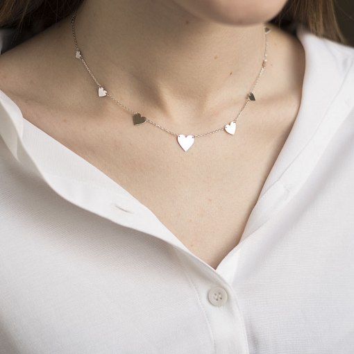 Кольє Багатогранна любов в білому золоті кол01451 4