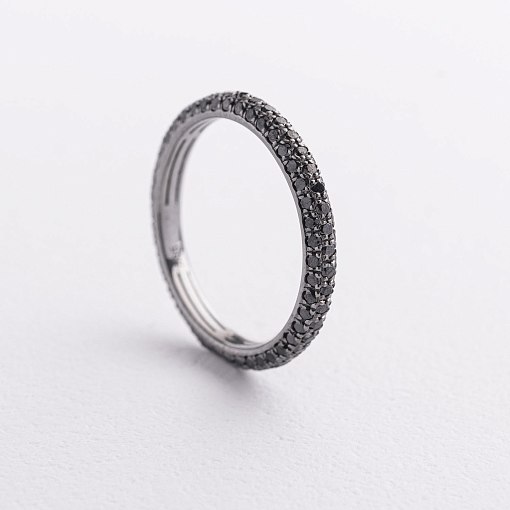 Золотое кольцо с черными бриллиантами кб0242sth