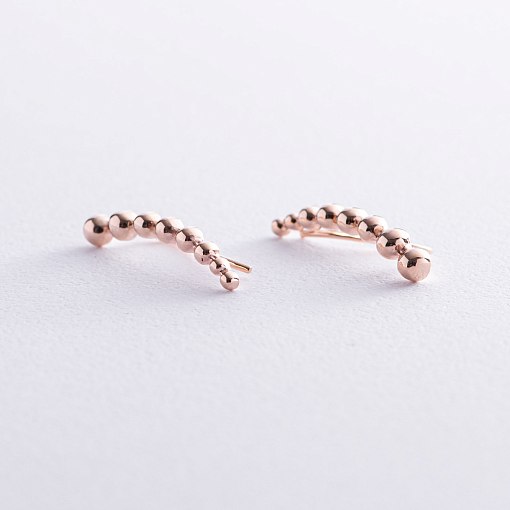 Золотые серьги - клаймберы "Шарики" с07917 3