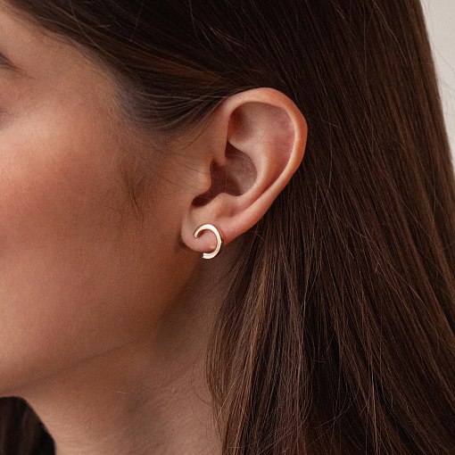 Серьги - пусеты "Мэрилин" в желтом золоте с08178 6