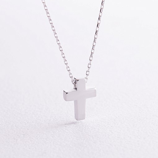 Колье "Крестик" в белом золоте кол02269 5