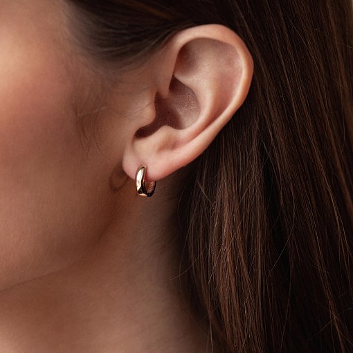 Серьги - кольца в желтом золоте с08189 2