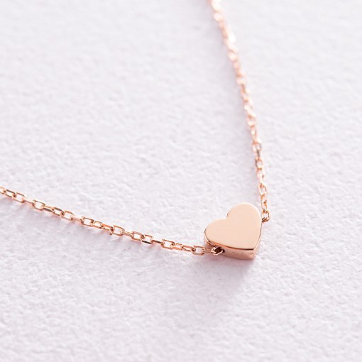 Браслет "Сердечко" в красном золоте б05184 3