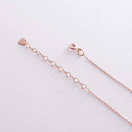 Колье с крестиком в красном золоте кол02354 5