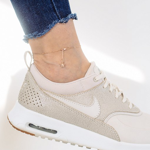 Золотой браслет Падающая Звезда на ногу б03605 5