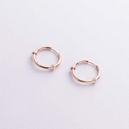 Серьги - кольца "Bamboo" в красном золоте с09141 3