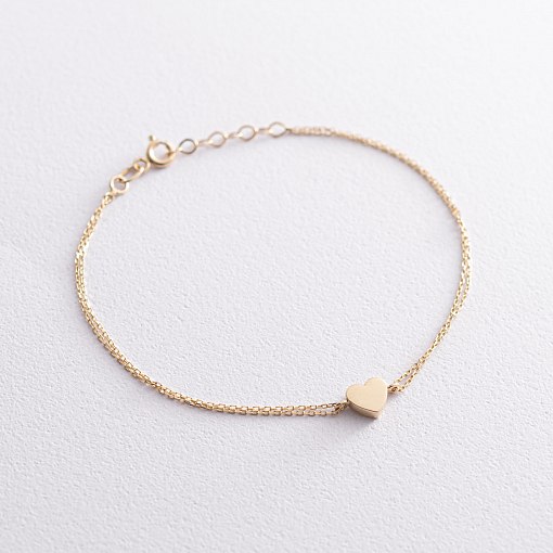 Браслет "Сердечко" в желтом золоте б04551