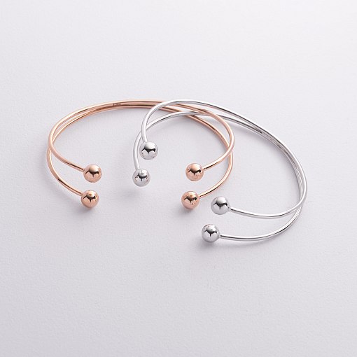 Жесткий браслет "Шарики" (красное золото) б05566 4