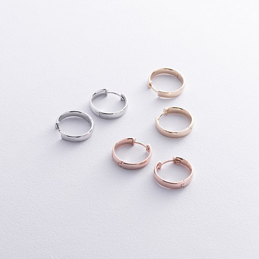 Серьги - кольца в белом золоте с08653 3