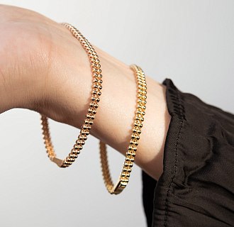 Браслет "Шарики" в желтом золоте б05759 №6