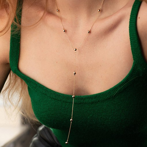 Колье "Шарики" в желтом золоте кол02507 2