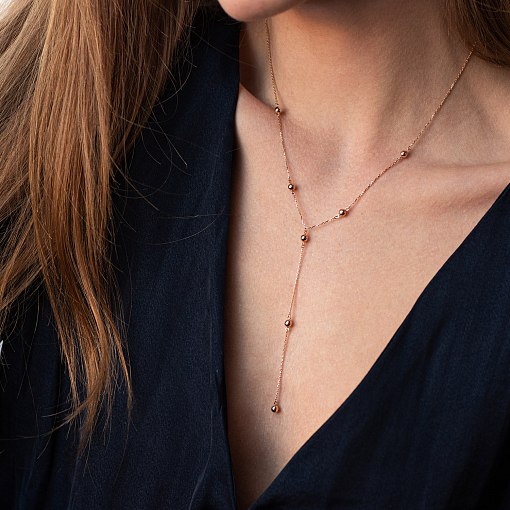 Золотое колье "Шарики" кол01918 7