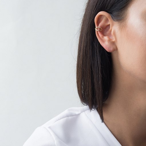 Серьга - каффа из желтого золота с06376 6