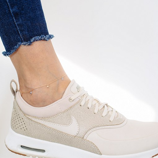 Золотой браслет Звездопад на ногу б03684 4