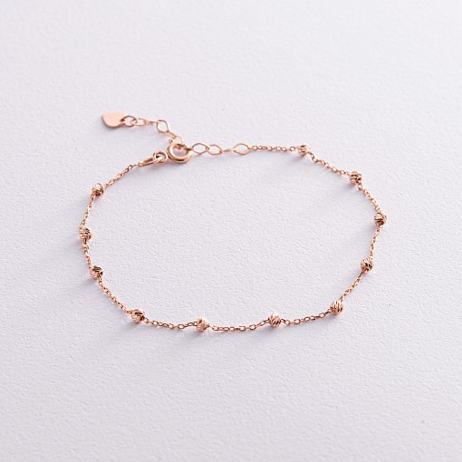 Браслет "Шарики" в красном золоте б04568