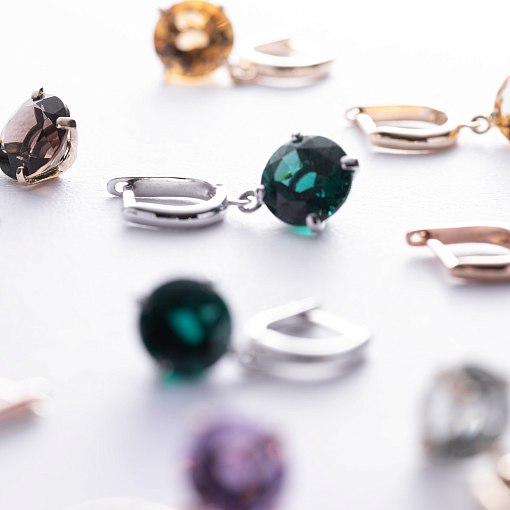 Золотые серьги "Влечение" с цитрином с05297 3