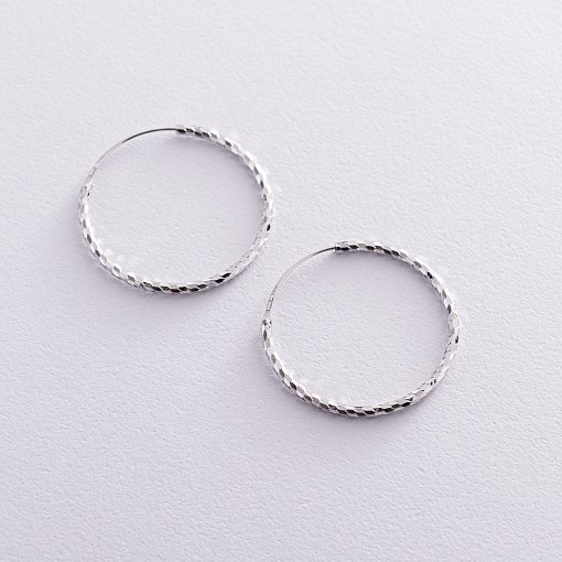 Сережки - кільця в сріблі (3.1 см) +122471 5
