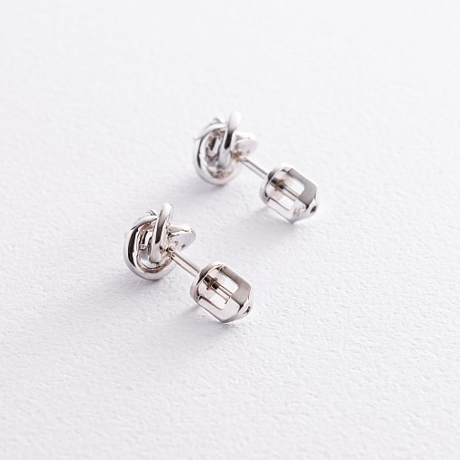 Золотые серьги - пусеты с фианитами с03396 3