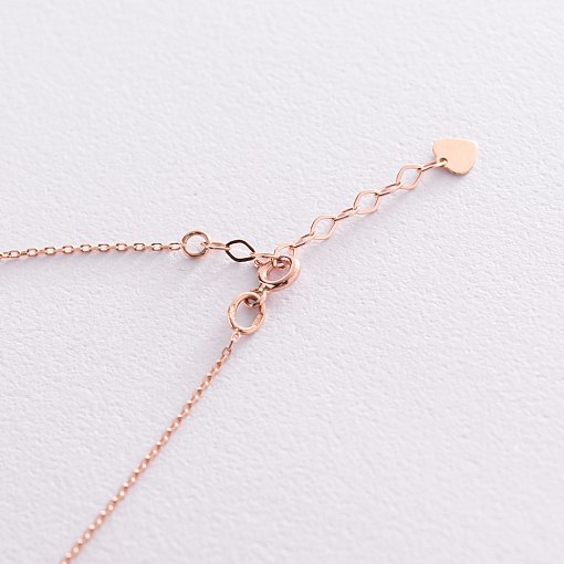 Двойное золотое колье "Крестик и шарик" кол01922 3