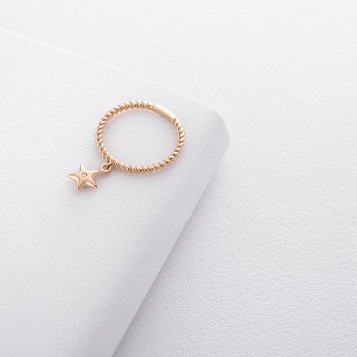 Каблучка Зірка в червоному золоті к06120