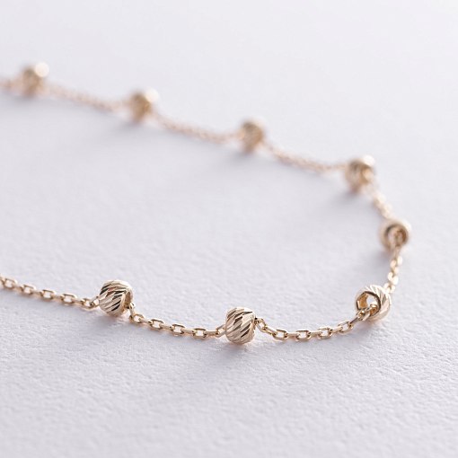 Браслет "Шарики" в желтом золоте б05217 3