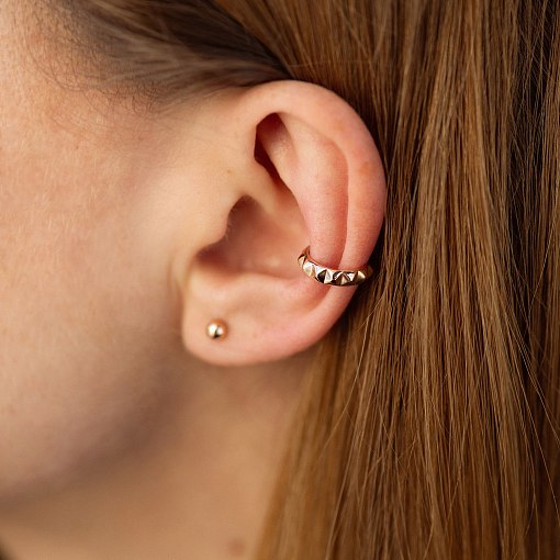 Серьга - каффа "Mona" в красном золоте с08847 2