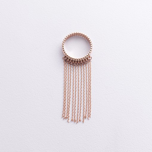 Кольцо с цепочками (красное золото) к08165 2