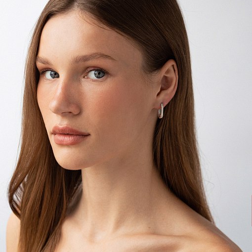 Серьги "Alisia" в белом золоте с09220 4