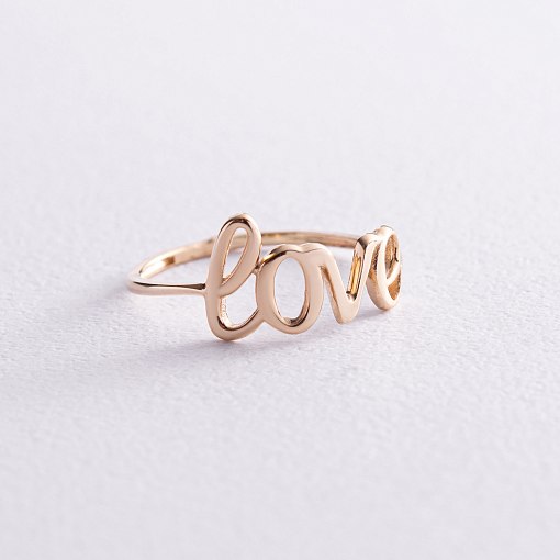 Кольцо "Love" в желтом золоте к07093