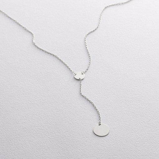 Кольє Монеточка в білому золоті (можливе гравіювання) кол01480 10