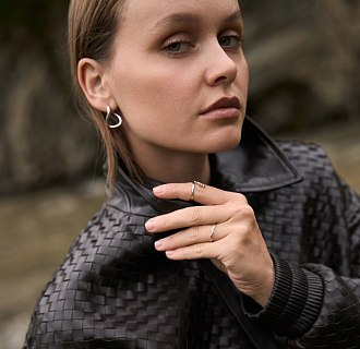 Кольцо "Веточка" (белое золото) к07967 №8