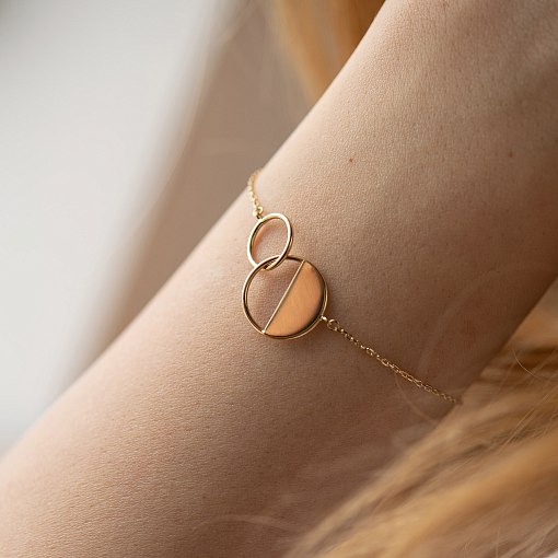 Золотой браслет "Переплетение" б04374 12