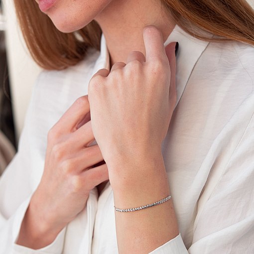 Шариковый браслет из белого золота б04307 3