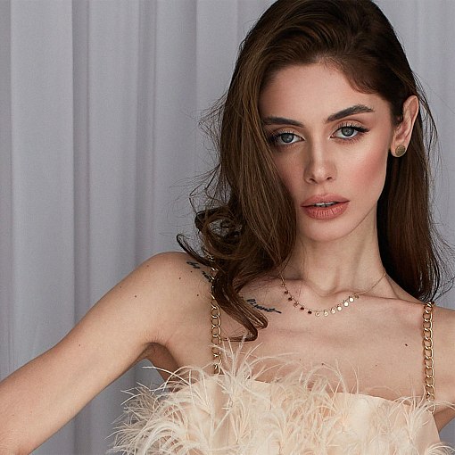 Золотые серьги-пусеты "Солнечные зайчики" с06737 7