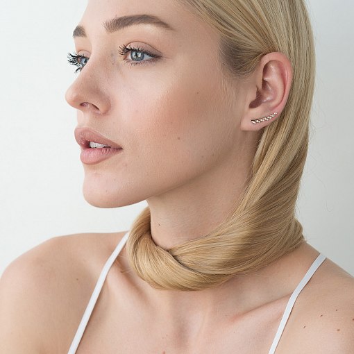 Серьги Листики в красном золоте с06265 4