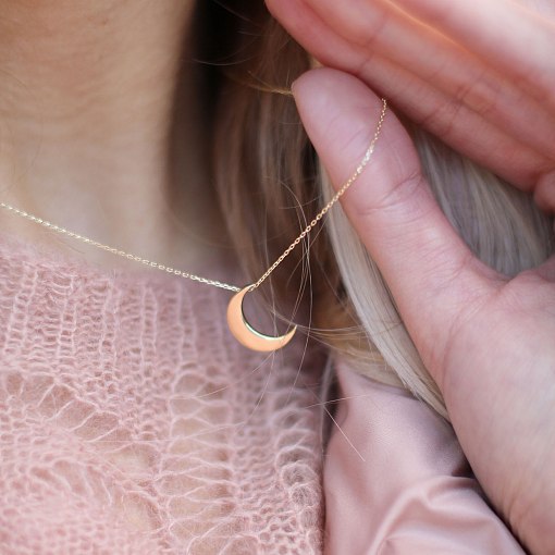 Колье "Луна" в желтом золоте кол01535 8