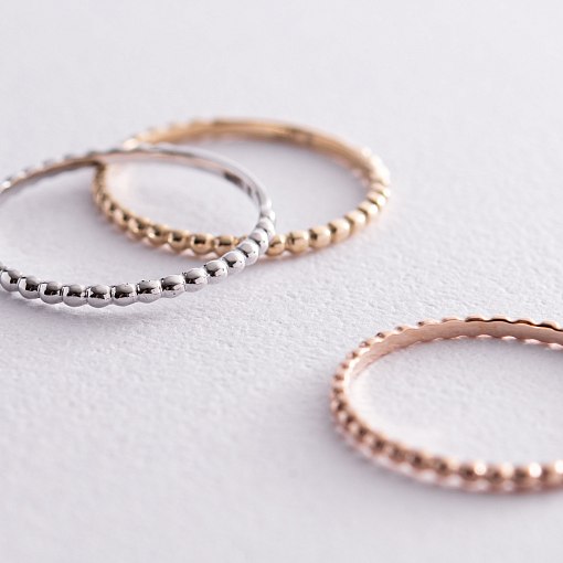 Кольцо "Шарики" в белом золоте к06630 21