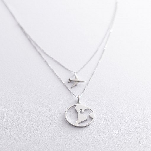 Колье в белом золоте "Кругосветное путешествие" кол01686