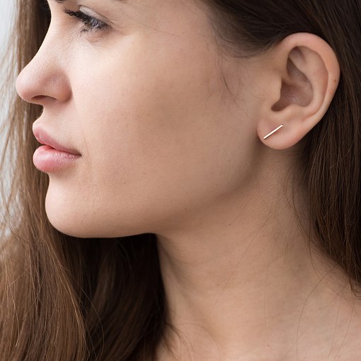 Золотые серьги-пусеты "Минимум" (круглые) с06689 5